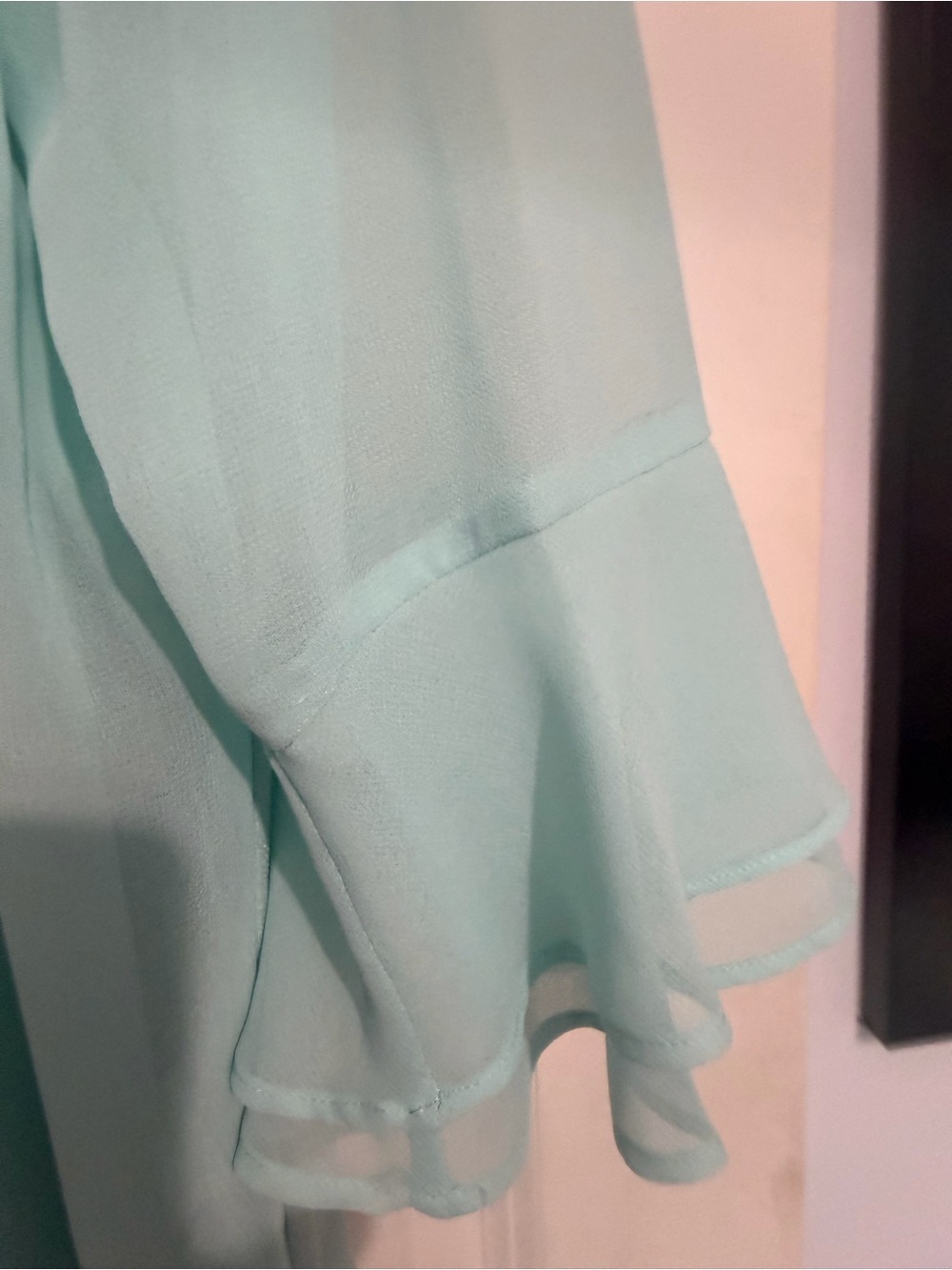 Charter Club Mint Pintuck Challis V-Neck Blouse - Picture 5 of 5